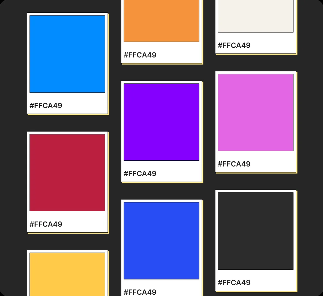 Dime's colour palette, chip by chip